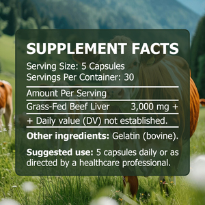ODM OEM Beef <b>Liver</b> Capsules with Grass-Fed Beef <b>Liver</b> Support Nutrient Quality Vision Skin Immune Health Energy Metabolism - Product Image 2