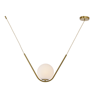 Plafonnier suspendu <span class=keywords><strong>en</strong></span> forme de <span class=keywords><strong>boule</strong></span> de <span class=keywords><strong>verre</strong></span> au design minimaliste Post-moderne, luminaire décoratif d'intérieur, idéal pour un Restaurant - Product Image 1