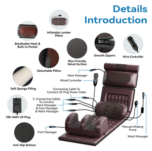 Materassino Massaggiante Multifunzione per Tutto il Corpo Personalizzato di Fabbrica 2025, Impastatore per Collo, Vita e Schiena - Product Image 4