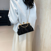 Sac à main élégant pour femme, nouvelle collection, couleur unie, tendance, avec fermoir, design de niche, bandoulière chaîne, forme coquille