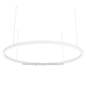 Luminaire linéaire circulaire LED 3 pieds, installation <span class=keywords><strong>de</strong></span> projet, lampe suspendue circulaire, lustre, anneau lumineux rond - Product Image 2