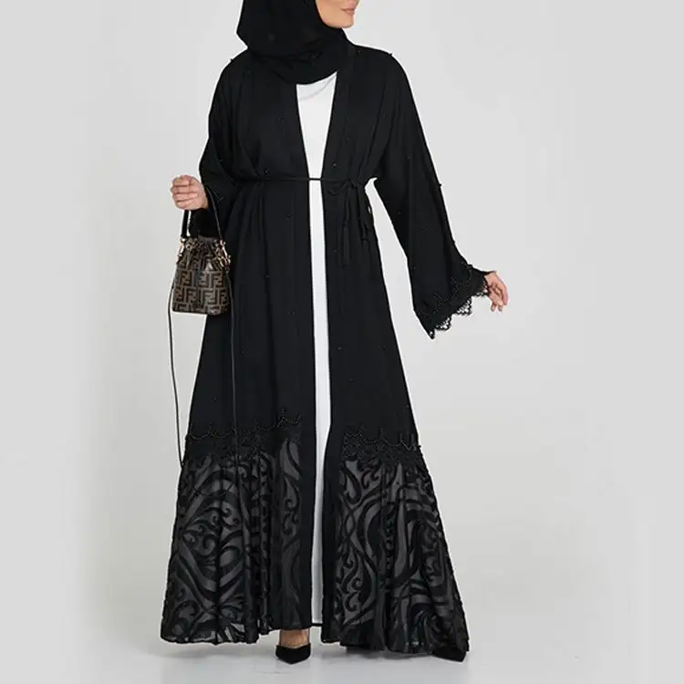 Новое платье макси в мусульманском стиле, Красивый комплект из лайкры для оптовой продажи, абайя
