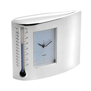 Horloge-réveil moderne 100 x 90 mm avec thermomètre, affichage numérique LED rétroéclairé, mouvement électronique, calendrier, température, plastique, piles - Product Image 1