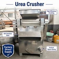 Trituradora de urea vertical eléctrica certificada con motor y rodamientos, 501-1000 kg/h, para línea de fertilizantes solubles en agua