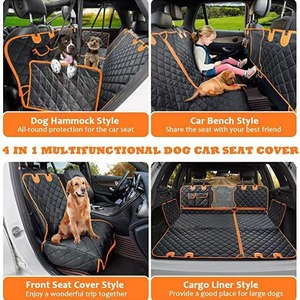 Housse de siège de voiture pour chien en tissu Oxford 100 % imperméable, avec fond rigide, extension de siège arrière et fenêtre en maille, hamac pour animaux de compagnie (chats et chiens) - Product Image 4