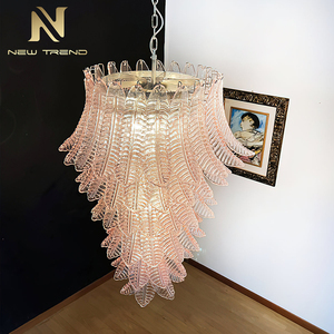 Lámpara de Araña de Cristal de Murano Estilo Vintage, Iluminación para Techos Altos, Vestíbulo de Hotel - Product Image 2