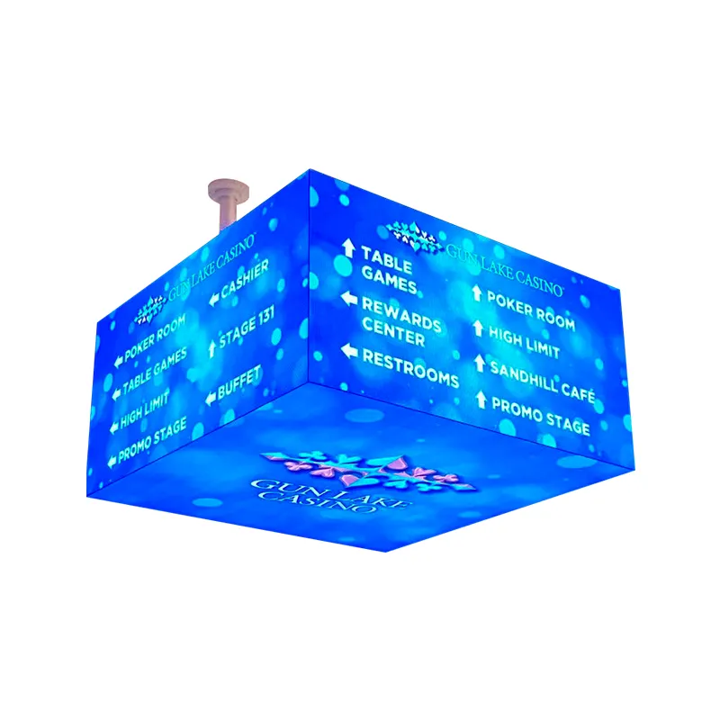 Special Shape Design 4096 Refresh Rate Advertising Video Wall P2.5 P4 Full Color LED Cube Display