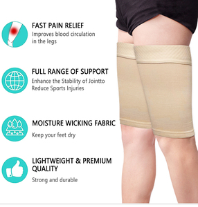 Anti-slip Strip Sport <strong>Thigh</strong> <strong>Support</strong> Brace Soft Comfortable Spandex/Nylon Material Breathable Compression for Unisex Daily Use - Product Image 4