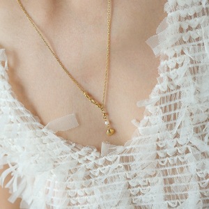 Collar Largo de Acero Inoxidable Francés con Borla de Concha Pequeña y Gancho de <span class=keywords><strong>Marinero</strong></span>, con Perlas Naturales Vintage, que No se Desvanece - Product Image 6