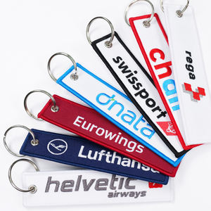 Porte-clés tissé double face personnalisé avec texte et logo brodé – Étiquette de clés sur mesure - Product Image 4