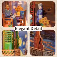 Kit de bricolage en bois Tonecheer pour Booknook, Le Monde de Vincent, Nuit étoilée de Van Gogh, Puzzle 3D en bois avec LED, Kit de jouet DIY pour Book Nook