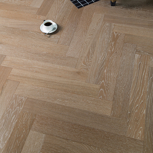 Plancher en bois d'ingénierie multicouche à 3 couches, grain clair brossé, chêne européen moderne, blanc kaki, personnalisable, TAP & GO - Product Image 2