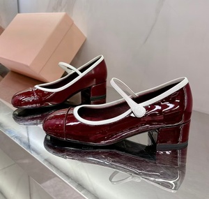 High-quality patented leather women's Mary Jane shoes-classic <b>round</b>-toe square-heel high-heeled sandals-versatile women's casual - Product Image 2