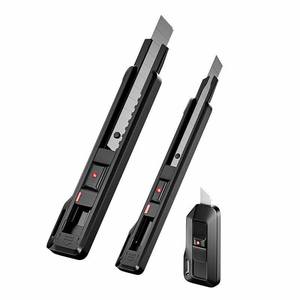 Factory 3pcs Price Portable Black Box Cutter <strong>Rugged</strong> Retractable Blade Comfortable to Hold <strong>Small</strong> Utility Knife With Handle - Product Image 3