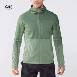 男性用フードフリースジップアップジャケット付きOEMカスタムデザインブランクシェルパウールジャケット
