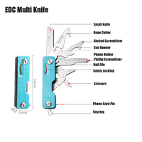 Couteau de poche multifonctionnel suisse personnalisé 10 en 1, petit couteau EDC, outil de survie, manche en plastique ABS, couteau de poche léger