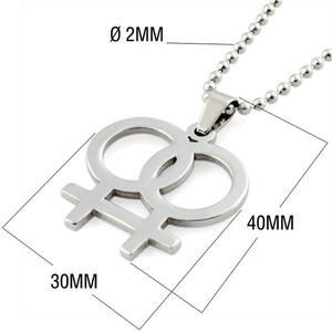Collar con Colgante de Acero Inoxidable Simple Pride, Joyería Femenina, Símbolo <span class=keywords><strong>Sexual</strong></span> <span class=keywords><strong>Homosexual</strong></span> Lésbico - Product Image 2