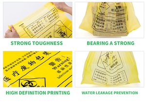 Jijid đen thùng rác nguy hiểm Túi gấp tùy chỉnh Jumbo Đen LDPE đen túi rác nhựa CuộN autoclavable Biohazard Túi - Product Image 6