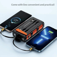 Banco de energía solar 3 en 1 con manivela manual, cargador portátil incorporado para teléfono móvil, 30000mah, emergencia al aire libre, 2 Usb, nuevo producto