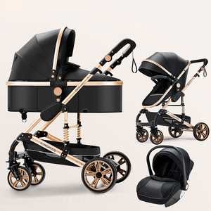 Ensemble de poussette et siège <span class=keywords><strong>auto</strong></span> de luxe pour bébé, poussette pliable de voyage, landau 3 en 1 avec siège <span class=keywords><strong>auto</strong></span> - Product Image 4