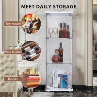Étagères en acrylique à 4 niveaux, meuble de rangement transparent avec serrure, vitrine de vente au détail