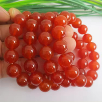 Bracelet en cornaline naturelle de haute qualité MANCHAO, bracelet extensible en pierres précieuses de jade rouge, bracelet porte-bonheur pour femmes, bijoux tendance