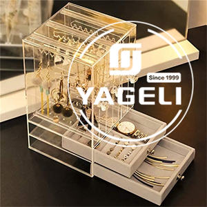 Organisateur de bijoux en acrylique transparent, porte-boucles d'oreilles, anti-poussière, présentoir pour colliers, bracelets, boucles d'oreilles, bagues, 1 pièce - Product Image 2