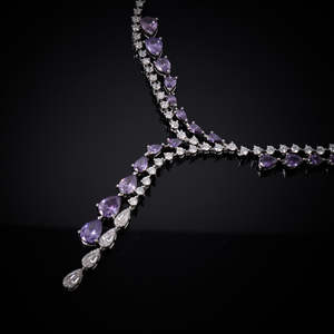 Parure de bijoux de luxe pour femme, collier et accessoires de mariée, zircon cubique AAA, style Dubaï classique et élégant, collection de charmes colorés - Product Image 3