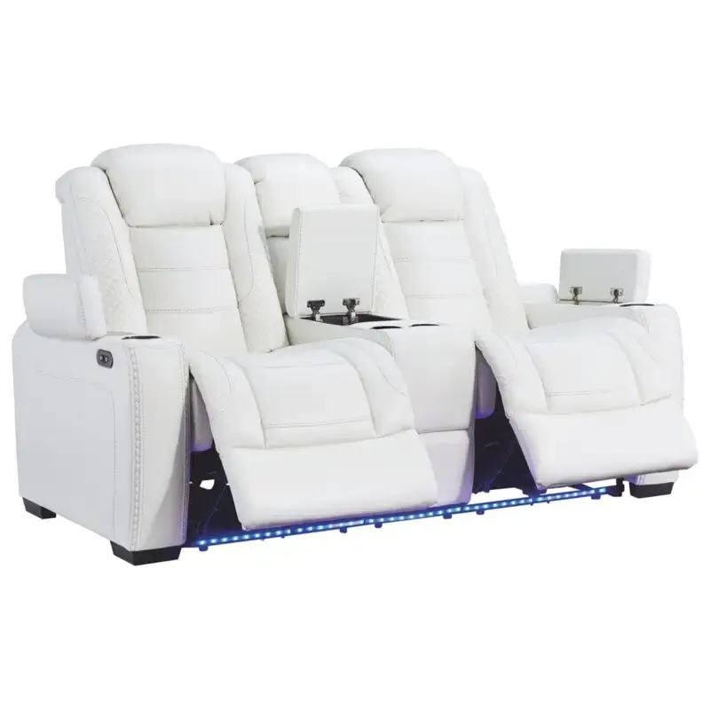 2023 Top Grain cuir blanc moderne design de luxe nouvelle version électrique inclinable canapé ensemble home cinéma meubles pour salon