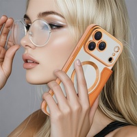 Étui portefeuille magnétique en cuir PU tendance pour iPhone 17 11 12 13 14 15 16 Pro Max 17 Air avec panneau arrière transparent et protection intégrale