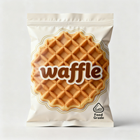 Sachet d'emballage alimentaire personnalisé imprimé, résistant à l'humidité, refermable, pour gaufres, en aluminium, avec fermeture éclair en plastique