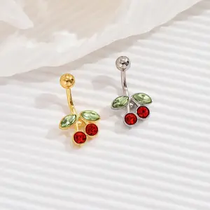 China Guangzhou body piercing jewelry supplies stainless steel gold plated barra piercing belly ring