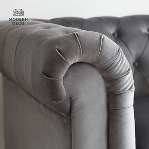 Chesterfield Tufted <span class=keywords><strong>Velvet</strong></span> Armchair Sofa Couch Ghế Đơn 1 Chỗ Hiện Đại Màu Hồng Xanh Xám Xanh Chất Lượng Cao Khách Sạn Giải Trí - Product Image 6