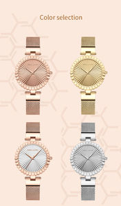 HANNAH MARTIN 1571 Montre étanche à quartz tendance avec mouvement japonais Montre bracelet en acier inoxydable simple et unique pour femme - Product Image 6