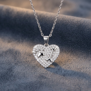 Collier chaîne à maillons en argent sterling 925 plaqué or avec pendentif cœur brisé en zircon naturel entièrement serti, style hip-hop, certifié CNAS, idéal comme cadeau - Product Image 2