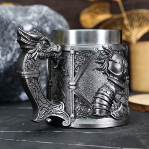 Tazza da caffè in rilievo personalizzata MAA16 con manico di drago volante medievale retrò - Product Image 6
