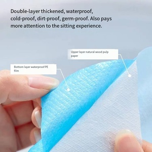 Housses de siège de toilette jetables Non-Woven Waterproof Portable for Travel Home Use Hygiene Paper Pad - Product Image 3