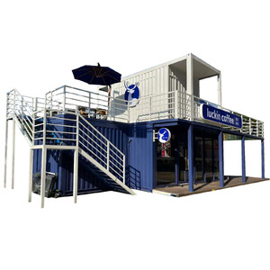 Custom Container Shop Two Story <b>Steel</b> <b>Structure</b> Industrial Design For Coffee House - Product Image 1