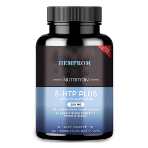 OEM 5-HTP 5 HTP capsule gommose supplemento calmante per la lombalgia L triptofano per il cambio dell'umore Be Relax antistress adulto - Product Image 1