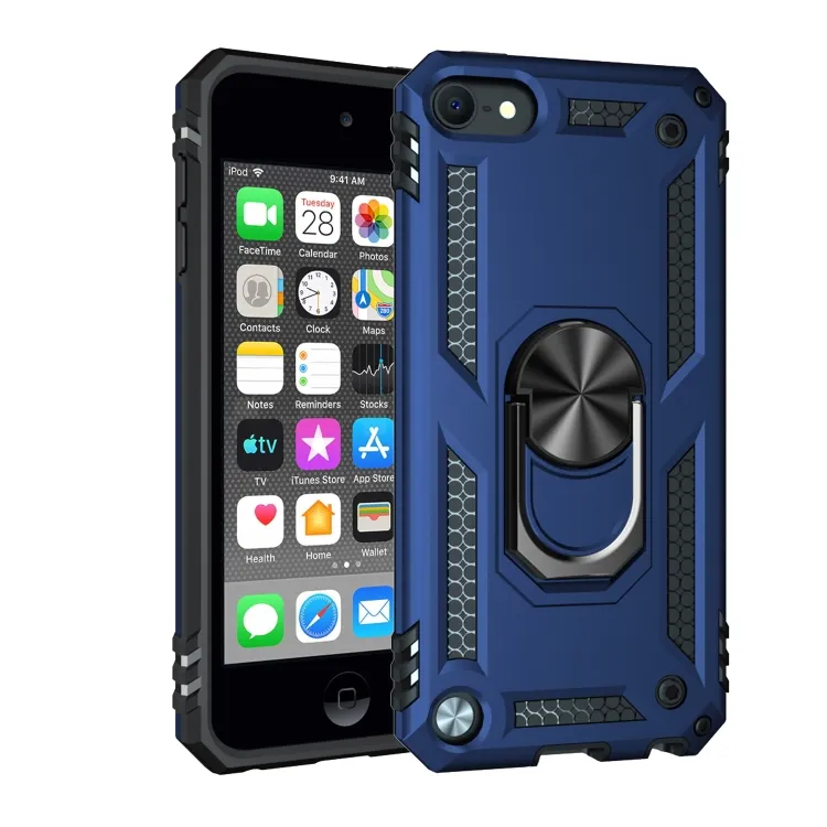 Rugged sturdy armor shockproof cover defender case with ring kickstand for iPod touch 5/6/7 OPPO reno 6 A9 2020 A36/A76 F19 PRO+