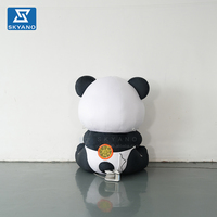 Modelo de Panda Gigante Inflable Personalizado, con Acabado Flocado, para Decoración y Publicidad en Eventos al Aire Libre