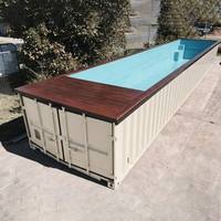 Piscine en conteneur maritime personnalisable, structure en acier, piscine extérieure avec système de filtration par pompe, ensemble d'équipement complet