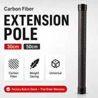 Perche d'extension en fibre de carbone 30cm 50cm Légère Haute Résistance Anti-Corrosion Durable Zéro Flexion Double Extrémité Filetée pour Appareil Photo