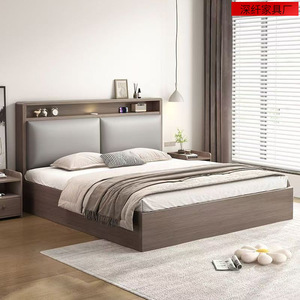 Cost Effective Eco-Friendly Custom Made Single/Double Solid Wood Bed Modern <b>Small</b> Apartment Hotel Bedroom Commercial Use Love - Product Image 3
