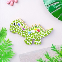 Buenoarte Dinosaur Cadeau Créatif Kits de Mosaïque DIY Écologiques Tuiles de Verre pour Enfants Épaisseur 7MM 14x26cm Design Moderne pour Chambre
