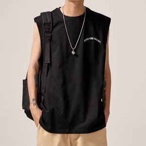 Débardeur sans manches pour homme, tendance estivale, motif personnalisable, couleur unie, sport, polyvalent, débardeur sans manches - Product Image 4