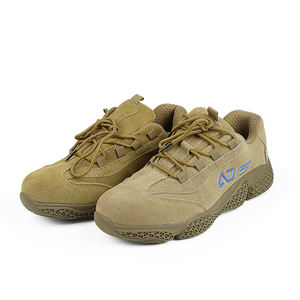 Zapatos de seguridad de gamuza marrón para hombre de alta calidad, botas de trabajo con suela de goma de cuero genuino con punta de acero, primavera y otoño - Product Image 1