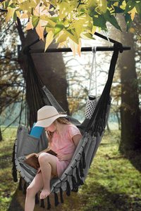 Bohemian macrame võng treo ghế với cup chủ vải và bông vải cho ngoài trời thư giãn-cho cắm trại - Product Image 4