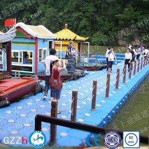 500*500*400MM HDPE quai flottant ponton plate-forme pont/cage de pêche modulaire <span class=keywords><strong>Marina</strong></span> PC GZZH Guangdong - Product Image 2