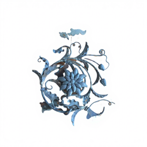 Fleurs et feuilles en <span class=keywords><strong>fer</strong></span> <span class=keywords><strong>forgé</strong></span> forgées à la main, design complexe, durable, antirouille, personnalisable, <span class=keywords><strong>décoration</strong></span> extérieure pour clôtures de jardin - Product Image 4